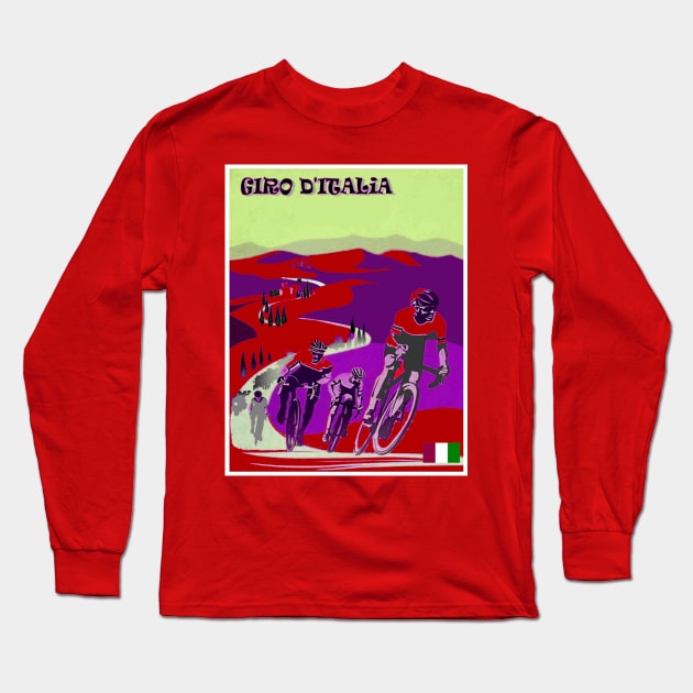 GIRO D ITALIA Bicycle Racing Abstract Advertising Print Long Sleeve T-Shirt by posterbobs